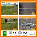 Military barbed wire fence